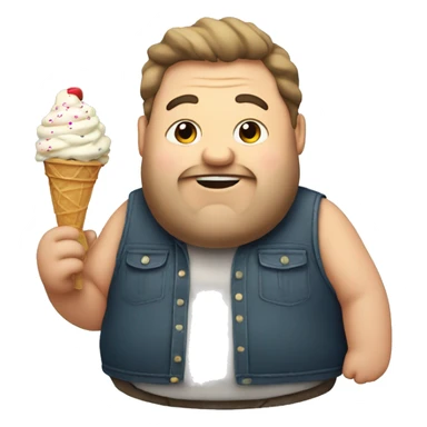 Fat dude holding ice cream sticker