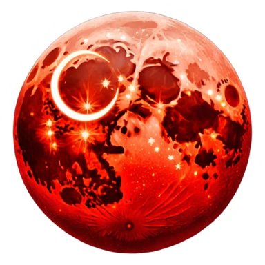 glitter red blood moon crescente sticker