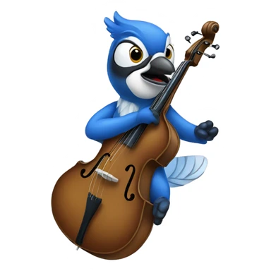Blue Jay playing double bass sticker