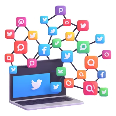 connecting social media accounts, SNS platform integration sticker