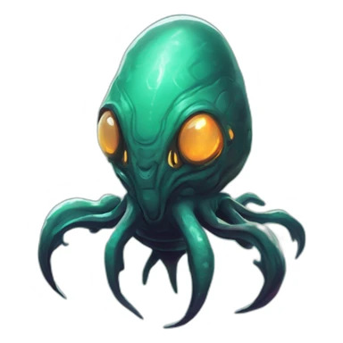 alien sea creature scifi roguelike rpg style inspired by slay the spire digital art sticker