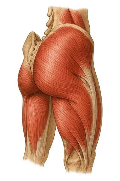 muscoli del gluteo senza scritte sticker