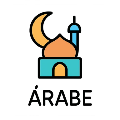 the word 'Árabe' in a rounded icon style, soft edges, friendly appearance sticker