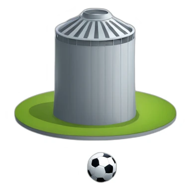 one-silo-tower-with-a-soccer-ball-either-side-in-front-of-tower sticker
