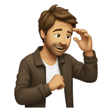 Brown haired man doing a dab sticker