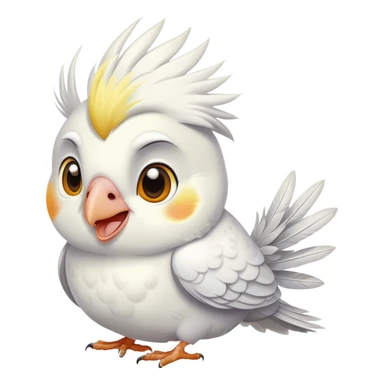 white cockatiel bird with happy expression sticker