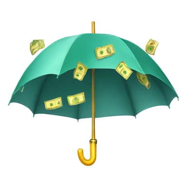 Umbrella with money  sticker