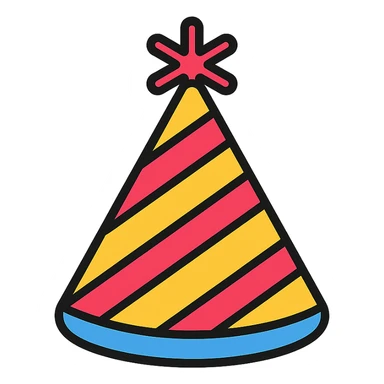 colored party hat icon sticker