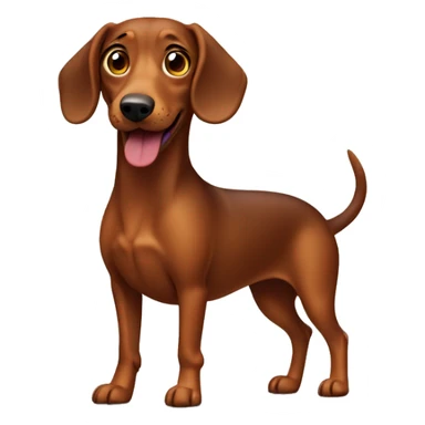 brown weenie dog full body sticker