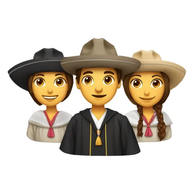 tres amigos graduados. dos mujeres un hombre, una de las mujeres con anteojos sticker