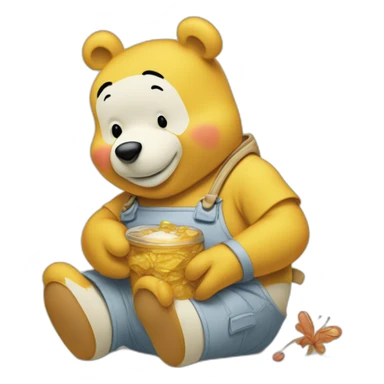 Winnie-xi-pooh with miel sticker