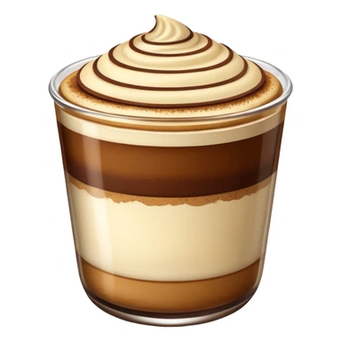 tiramisu cup, simplified, clear, emoji-like sticker