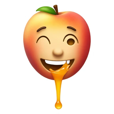 Delicious face while eating a peach  sticker