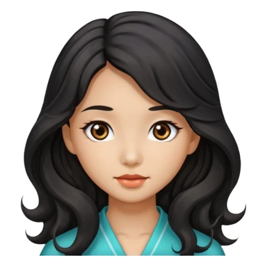 Beautiful girl,Black hair,wavy hair，long hair,Black eyes,Chinese and tan skin sticker