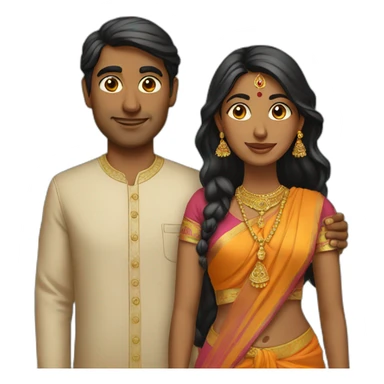 indian couple sticker