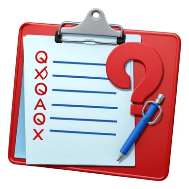 A red clipboard with a tactical scheme (X's and O's) crossed out and a question mark (?) above it. blue (#00A3E0) and red (#F9423A) sticker