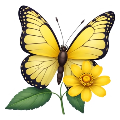 butterfly on flower sticker