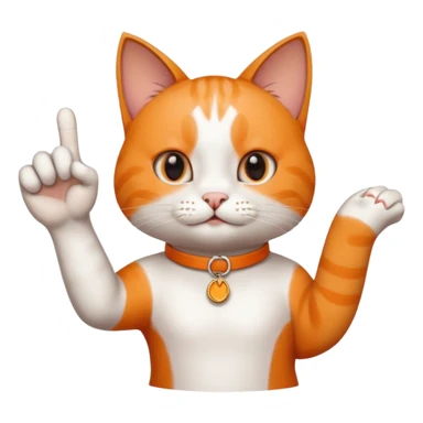 Cat pointing a finger at a hand doing the ok symbol sticker