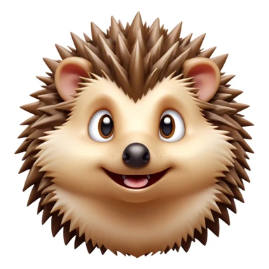 Cinematic Comical Hedgehog Portrait Emoji, Head tilted dramatically with an exaggeratedly amused expression, featuring a striking spiky brown Fur with a quirky, scrunched-up face and wide, expressive eyes filled with playful disbelief, Simplified yet hilariously expressive features, highly detailed, glowing with a slightly sassy glow, high shine, dramatic yet playful, stylized with an air of cheeky mischief, bright and endearing, soft glowing outline, capturing the essence of a spirited and over-the-top hedgehog, so meme-worthy it feels like it could roll its spines into internet fame instantly! sticker