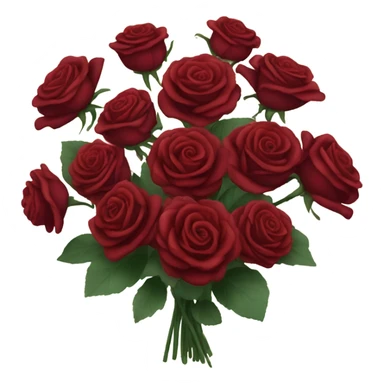 Bouquet of dark red roses sticker