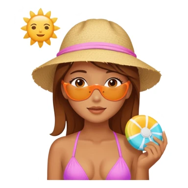 aesthetic girl with sunscreen on cheeks, wearing bikini, enjoying the sun sticker