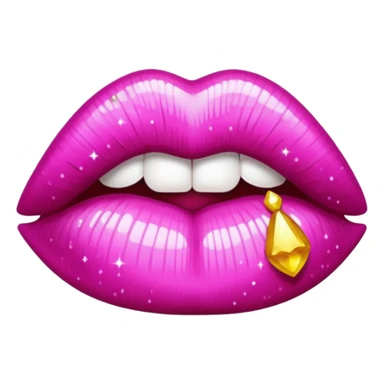 glitter dark pink kiss  sticker