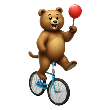 Bear on unicycle sticker