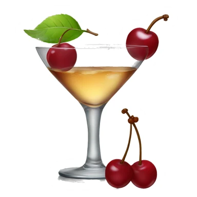 coupe glass cocktail with a cherry and bow sticker