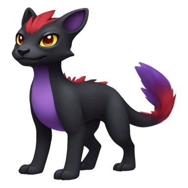 Cute cool dark black red purple yellow animal hybrid Fakemon full body sticker