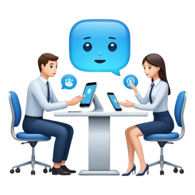 AI agents in the workplace, digital assistants helping employees, modern office sticker