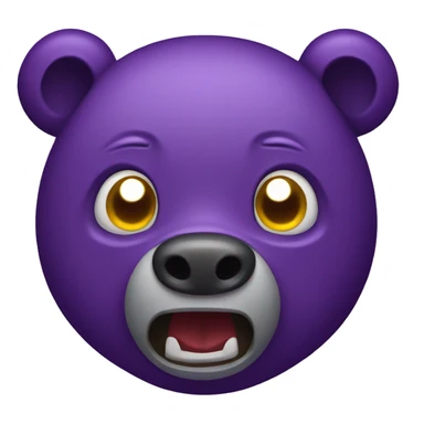 purple scary teddy bear sticker