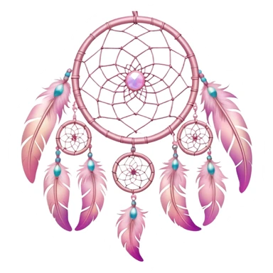 Iridescent pastel pink dreamcatcher sticker