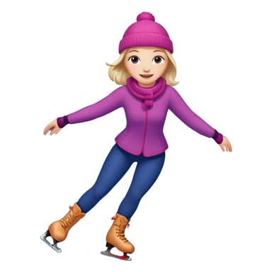 buz pıstının ustunde kayan kadın emojisi sticker