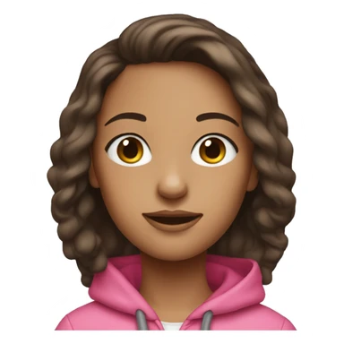 brunette girl wearing pink hoodie  sticker