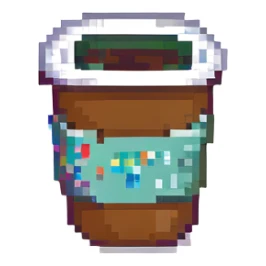 A coffee cup sticker