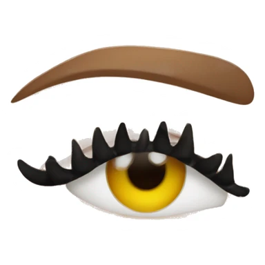 two oval eyes with eyelash sticker
