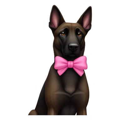 black belgian malinois with pink bow sticker
