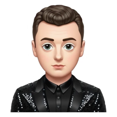 Sam Smith with black sequin outfit sticker