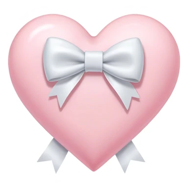 Pastel pink heart with white bow sticker