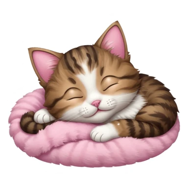 dark brown tabby and white kitten upside down sleeping sticker
