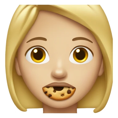 Blonde Woman eating cookie wit freckles sticker