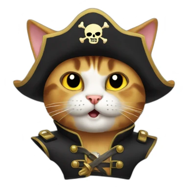Cat pirate saying: "Yarr!" sticker