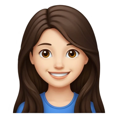 long haired brunette girl emoji sticker