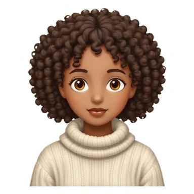 Cozy curly haired black girl  sticker