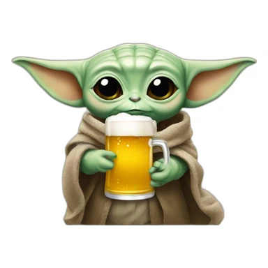 Baby yoda drinking beer sticker