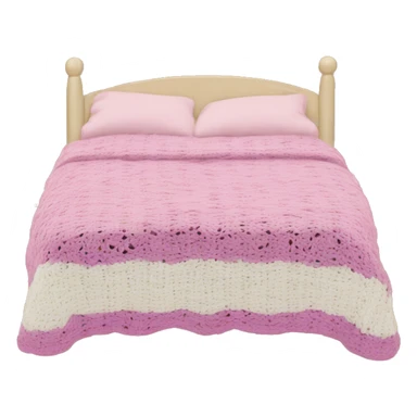 Bed emoji with crochet blanket sticker