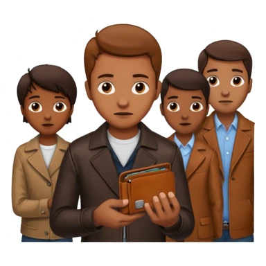 Billetera encontrada en el piso con personas al rededor sticker