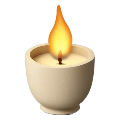 candle in beige concrete ridged vessel sticker
