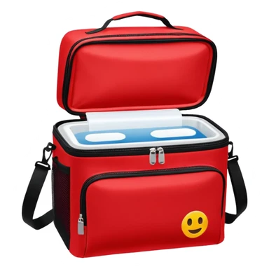 red cooler bag sticker