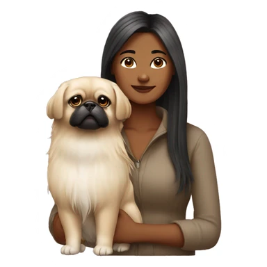 Women with Pekingese sticker